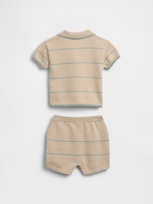 Image number 2 showing, Baby Sweater Polo Stripe Outfit Set