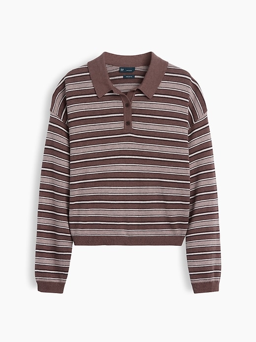 Image number 5 showing, 100% Cotton Relaxed Polo Sweater