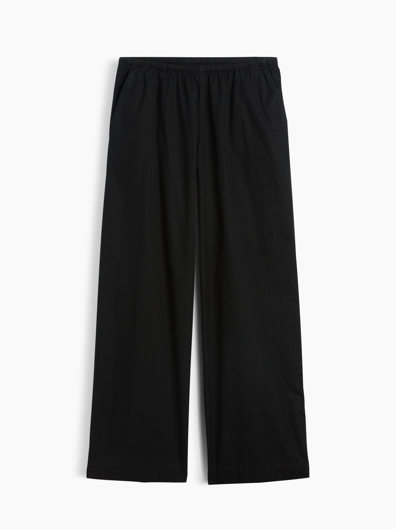 Женские брюки Gap Mid Rise Poplin Relaxed Easy Wide-Leg, цвет: Чёрный — фото 4