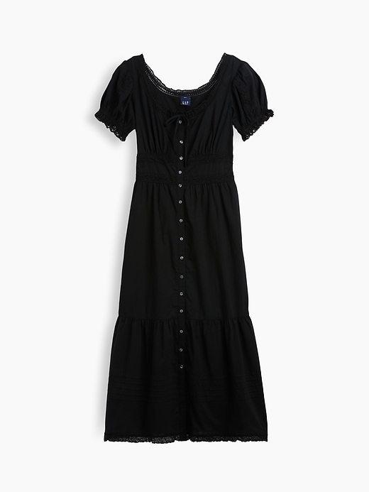 Image number 6 showing, Scoop-Neck Lace-Trim Tiered Maxi Dress