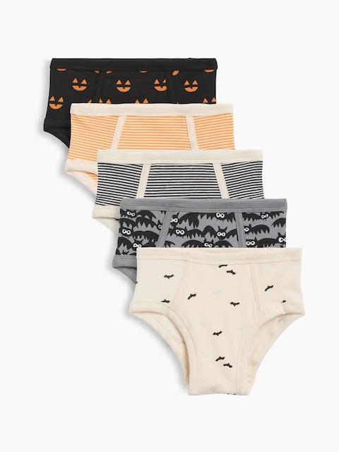 Toddler Organic Stretch Cotton Halloween Briefs (5-Pack)