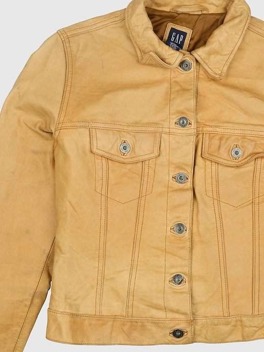 Image number 3 showing, GapVintage Womens 2000 Leather Jacket - S