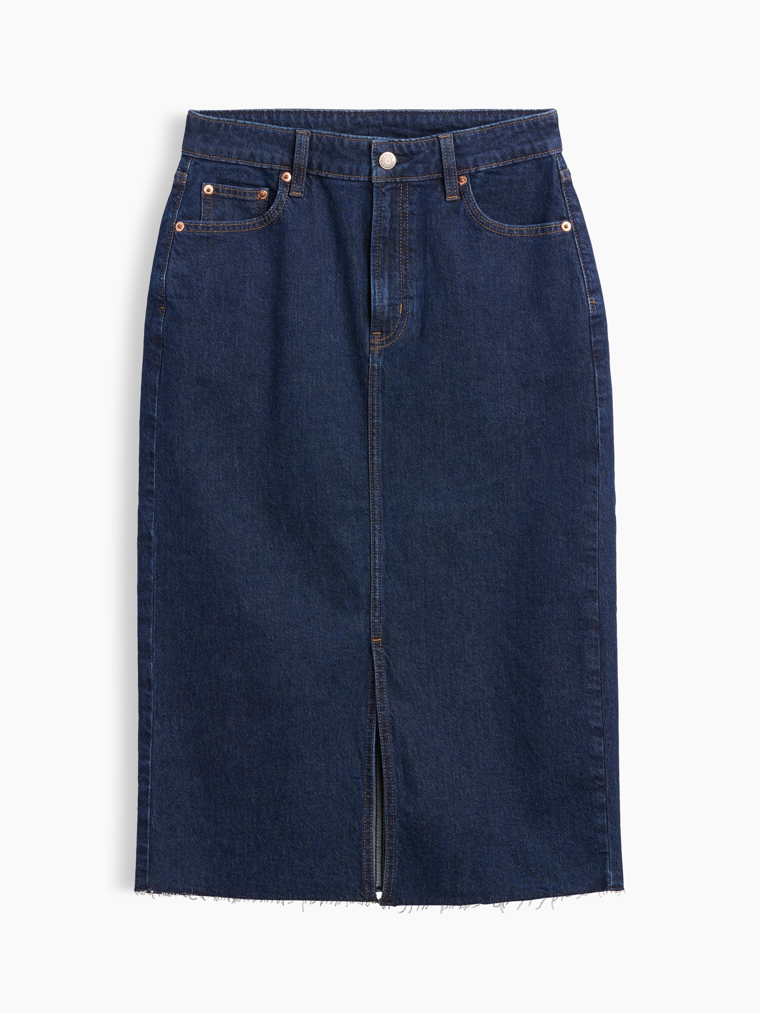 Женские юбки Gap High Rise Denim Midi Pencil Skirt — фото 4
