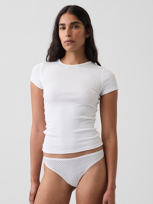 Image number 1 showing, SoftMade Organic Stretch Cotton Thong