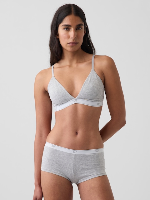 SoftMade Organic Stretch Cotton Logo Triangle Bra