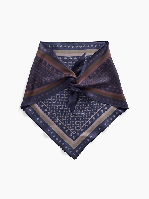 Image number 1 showing, 100% Silk Oversized Triangle Bandana Scarf