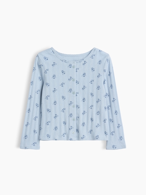 Baby & Toddler Pointelle Rib Floral Cardigan