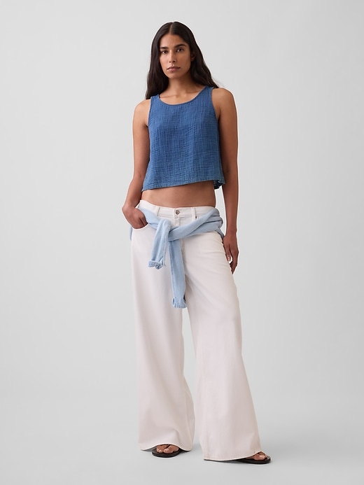 Cotton Gauze Denim Shell Tank Top | Gap