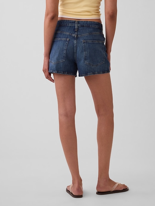 Image number 4 showing, 3.5" High Rise Relaxed Straight Denim Shorts