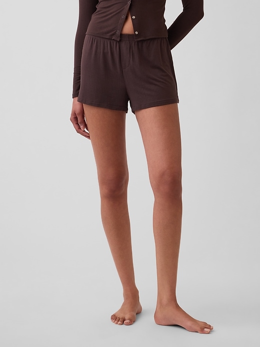 Image number 2 showing, Softest Modal Rib PJ Shorts