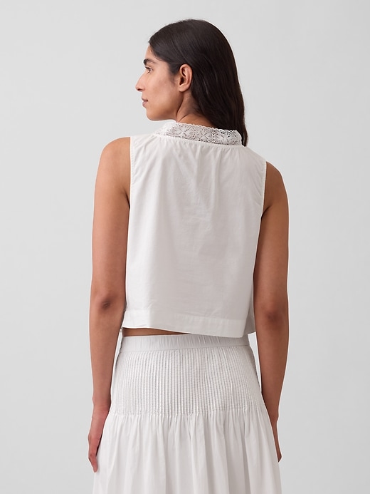 Image number 3 showing, Poplin Pintuck Shell Top