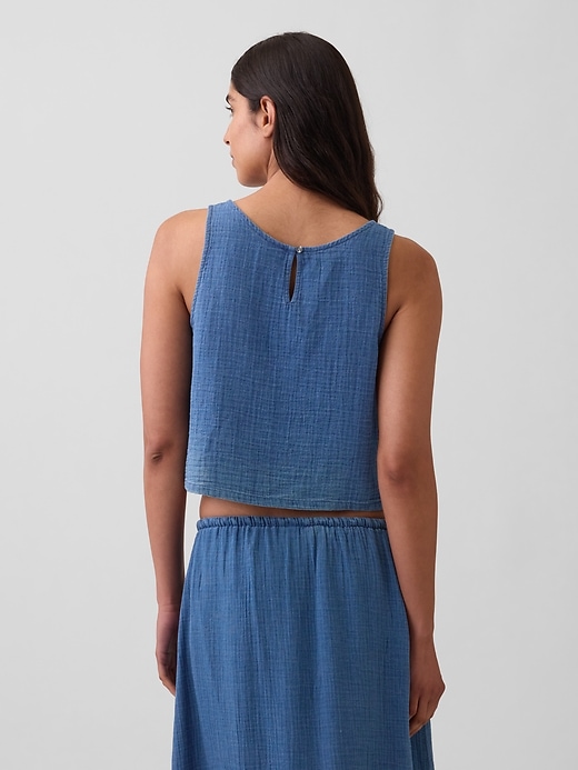 トップス gasdgtvm Cotton Gauze Denim Shell Tank Top | Gap
