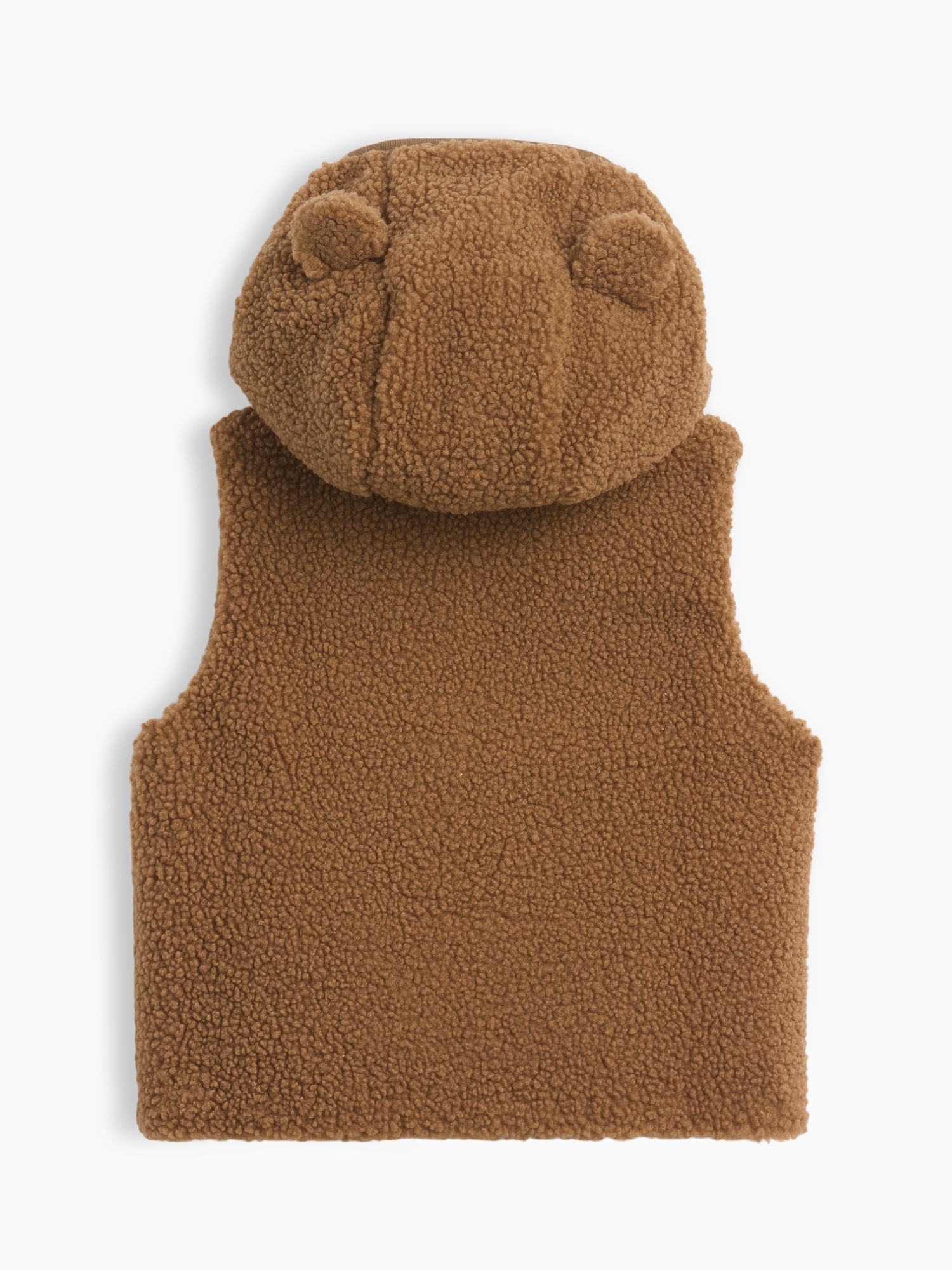 Жилет Gap Sherpa Hooded Bear Zip Vest для малышей, цвет: Kola Nut — фото 2