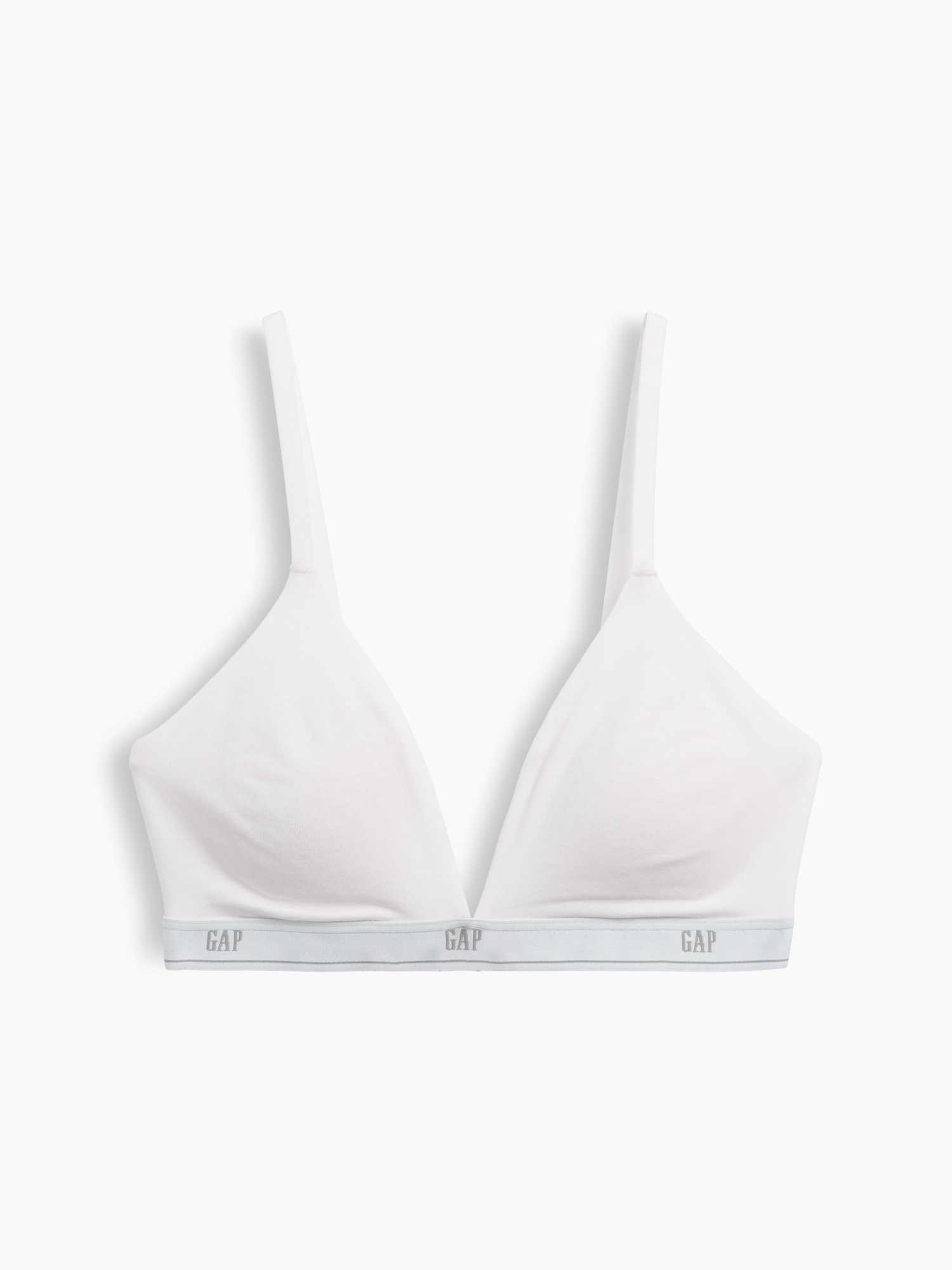 Бра SoftMade, треугольные чашки, с логотипом, хлопок-стрейч — Gap, цвет: Белый — фото 6