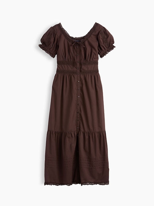 Image number 5 showing, Scoop-Neck Lace-Trim Tiered Maxi Dress