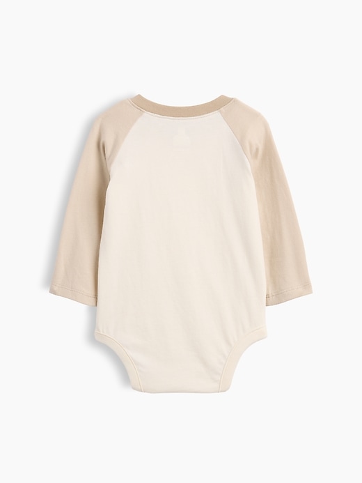 Image number 2 showing, Baby Organic Cotton Colorblock Raglan Bodysuit