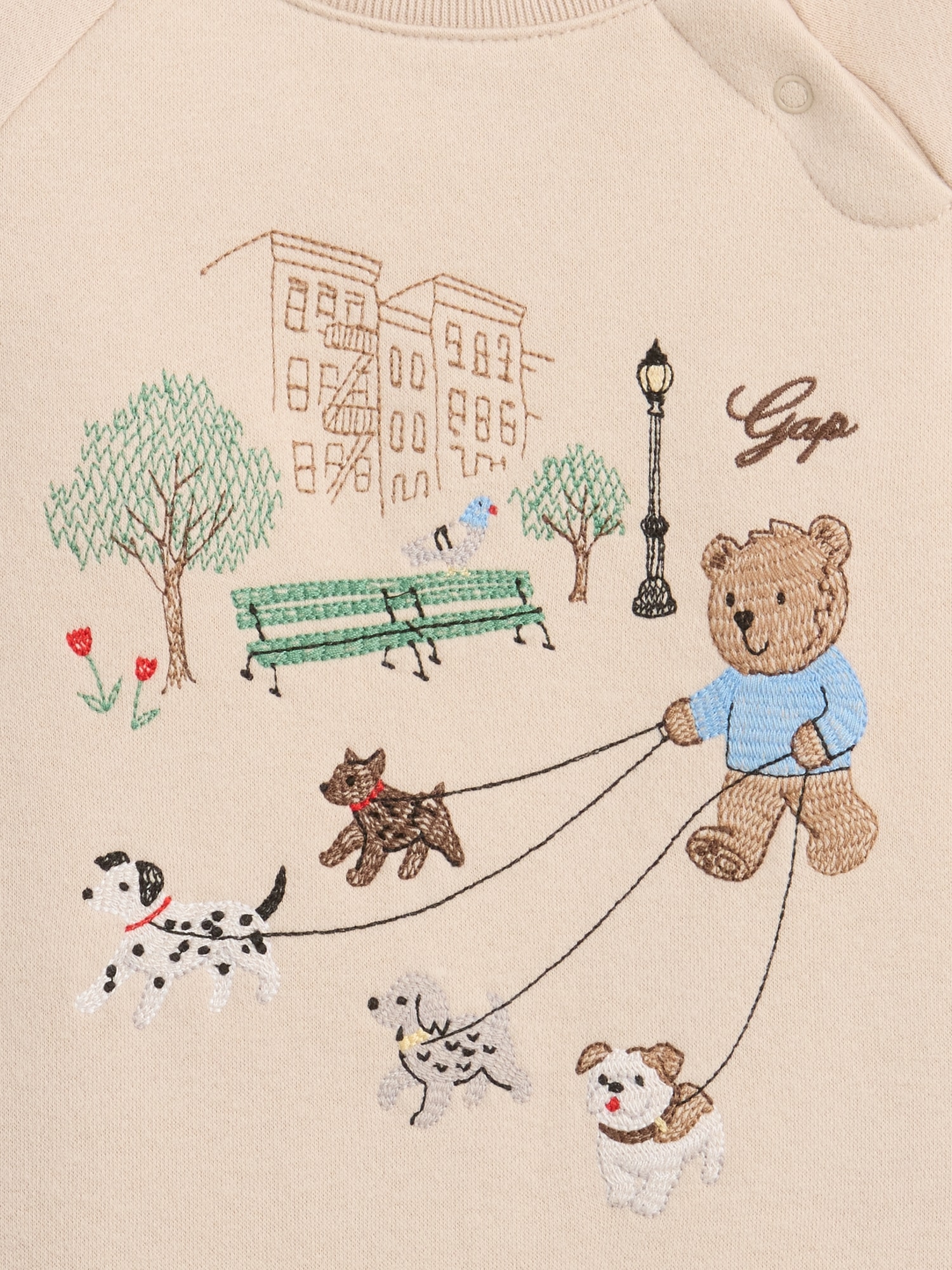 Baby VintageSoft Embroidered Brannan Bear Raglan One-Piece