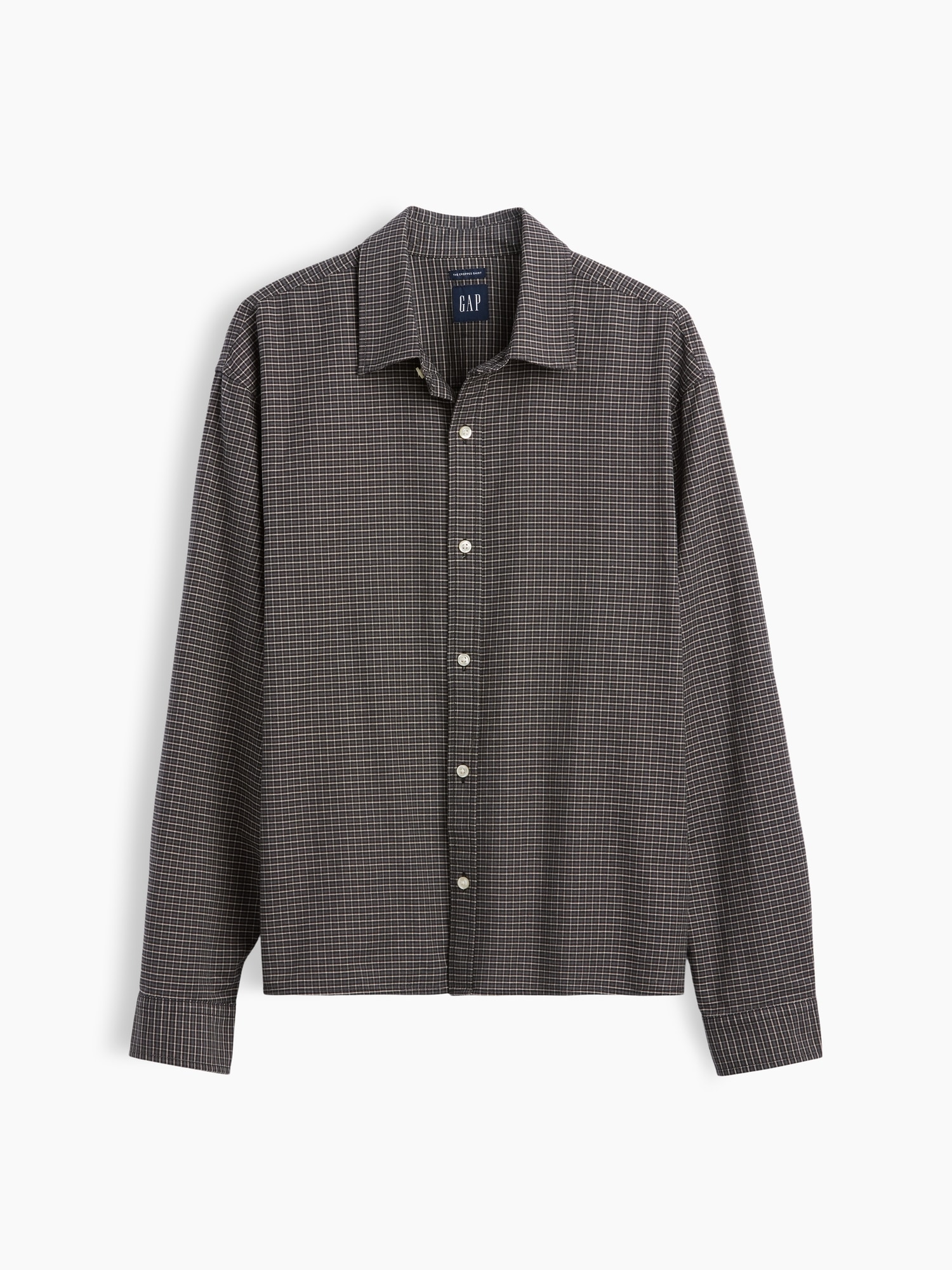 Relaxed Crop Straight-Hem Oxford Shirt