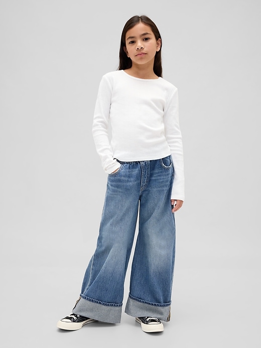 Image number 1 showing, Kids Low Rise Easy Wide-Leg Baggy Jeans