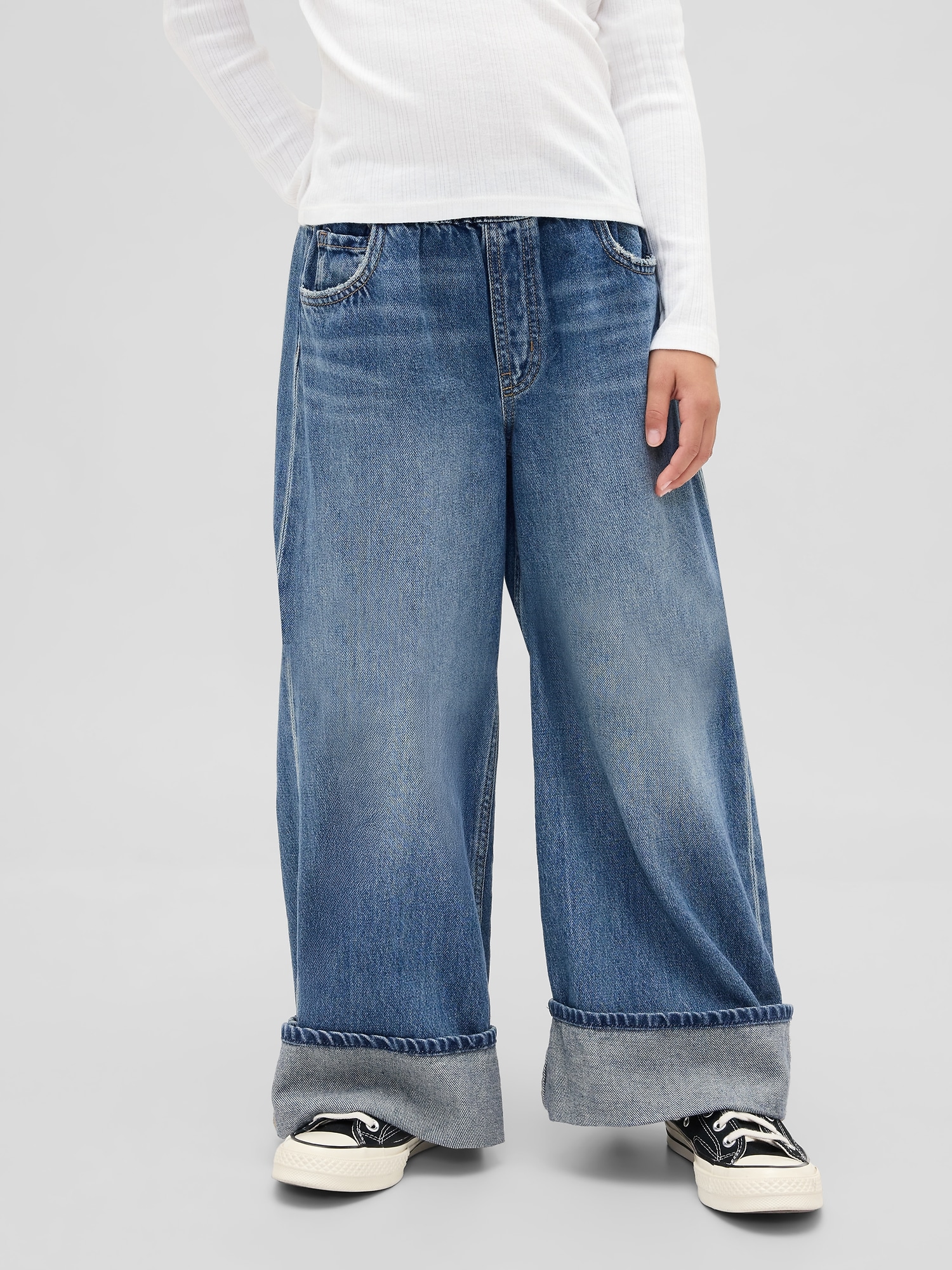 Kids Low Rise Easy Cuffed Baggy Jeans