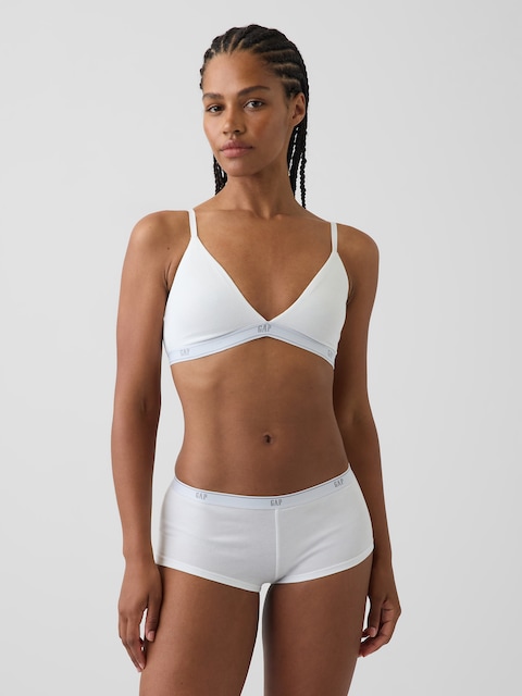 SoftMade Organic Stretch Cotton Logo Triangle Bra