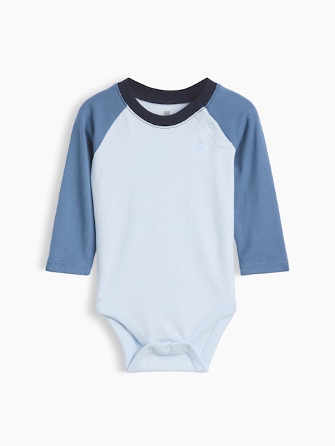 Baby Organic Cotton Colorblock Raglan Bodysuit