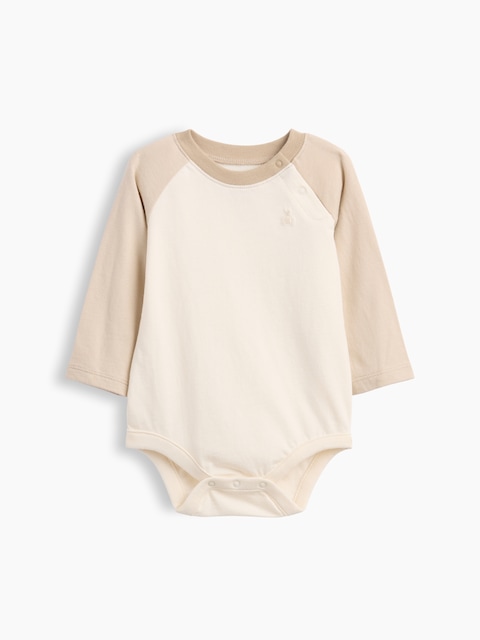 Baby Organic Cotton Colorblock Raglan Bodysuit