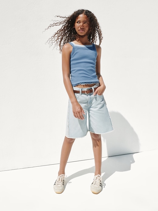 Image number 7 showing, Kids Low Rise Longline Denim Shorts