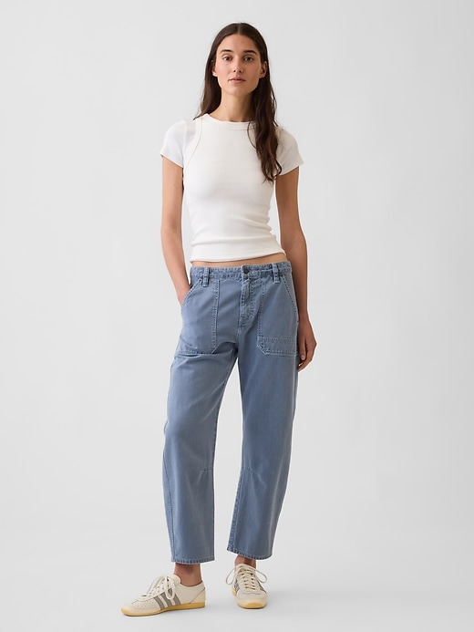 Image number 1 showing, Mid Rise Barrel Utility Pants