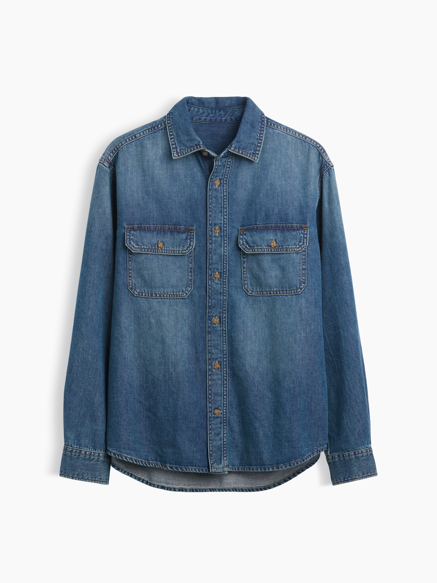 UltraSoft Denim Relaxed Utility Shirt