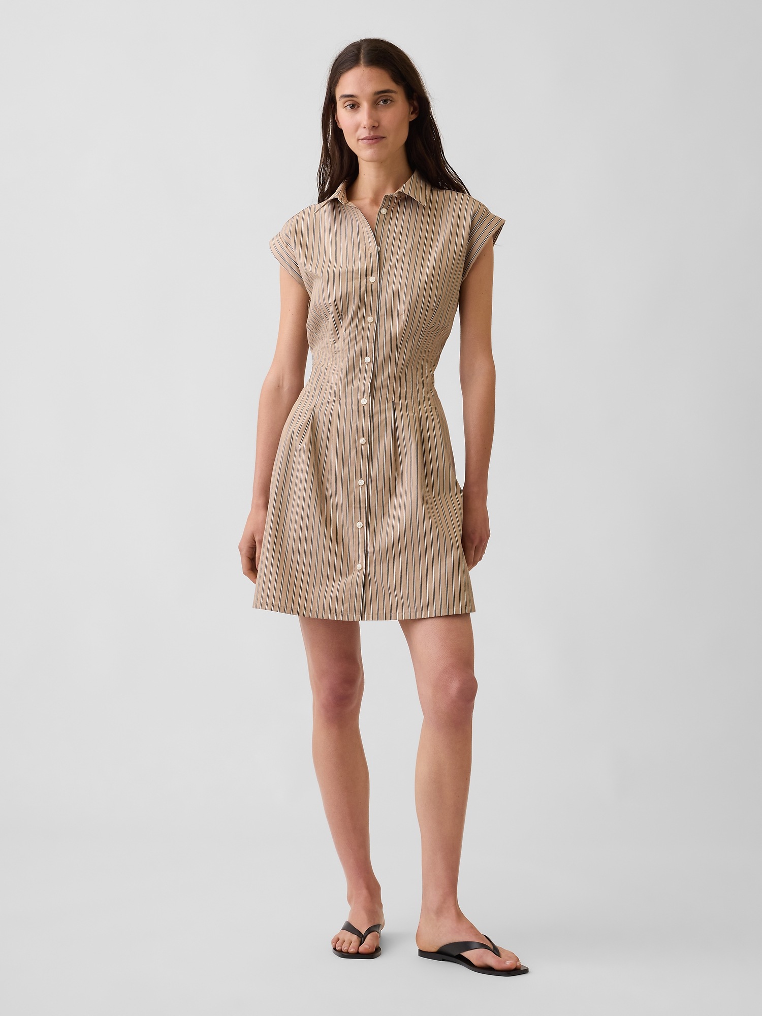 Женские платья Gap Poplin Stripe Cinched Mini Shirtdress