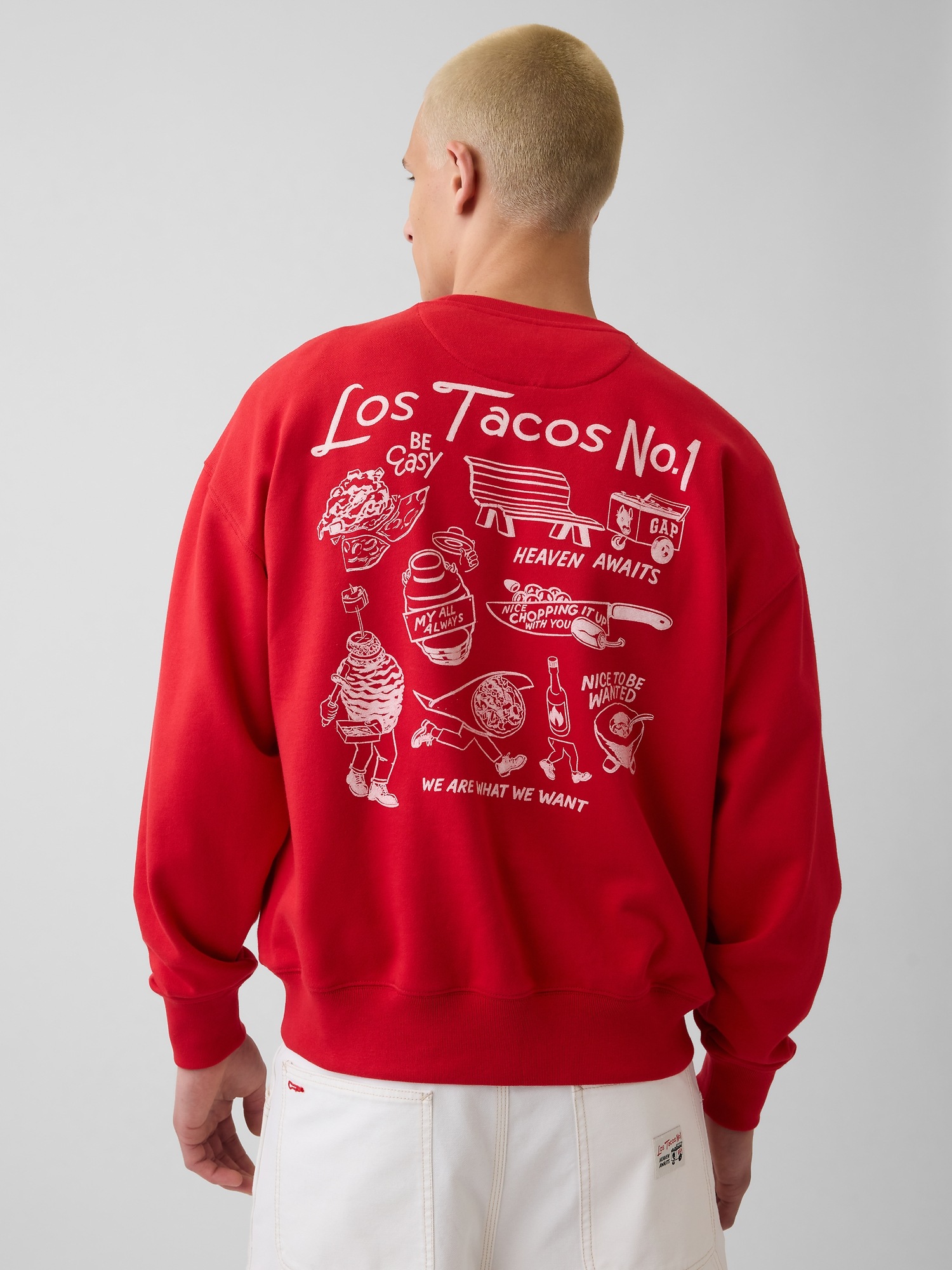Мужские худи Gap Adult Los Tacos No. 1 Heavyweight French Terry Oversized Sweatshirt