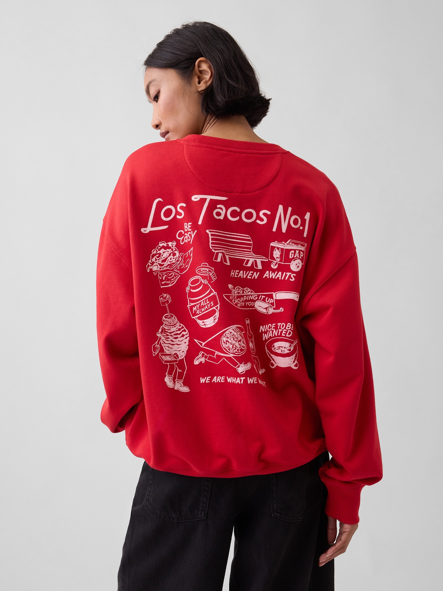 Мужские худи Gap Adult Los Tacos No. 1 Heavyweight French Terry Oversized Sweatshirt — фото 5