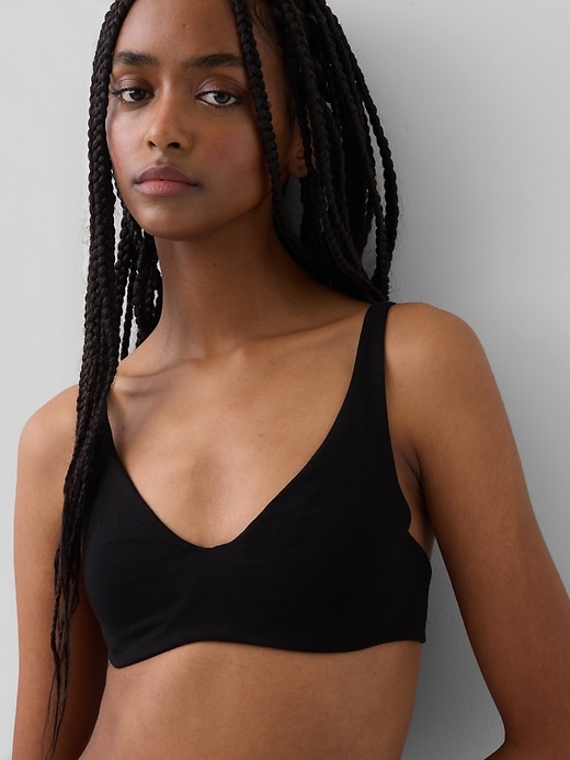 Image number 3 showing, Organic Stretch Cotton Unlined Bra