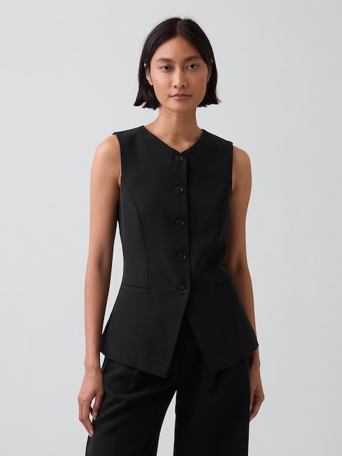 High-Neck Longline Vest