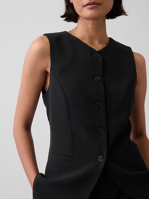 Image number 4 showing, High-Neck Longline Vest