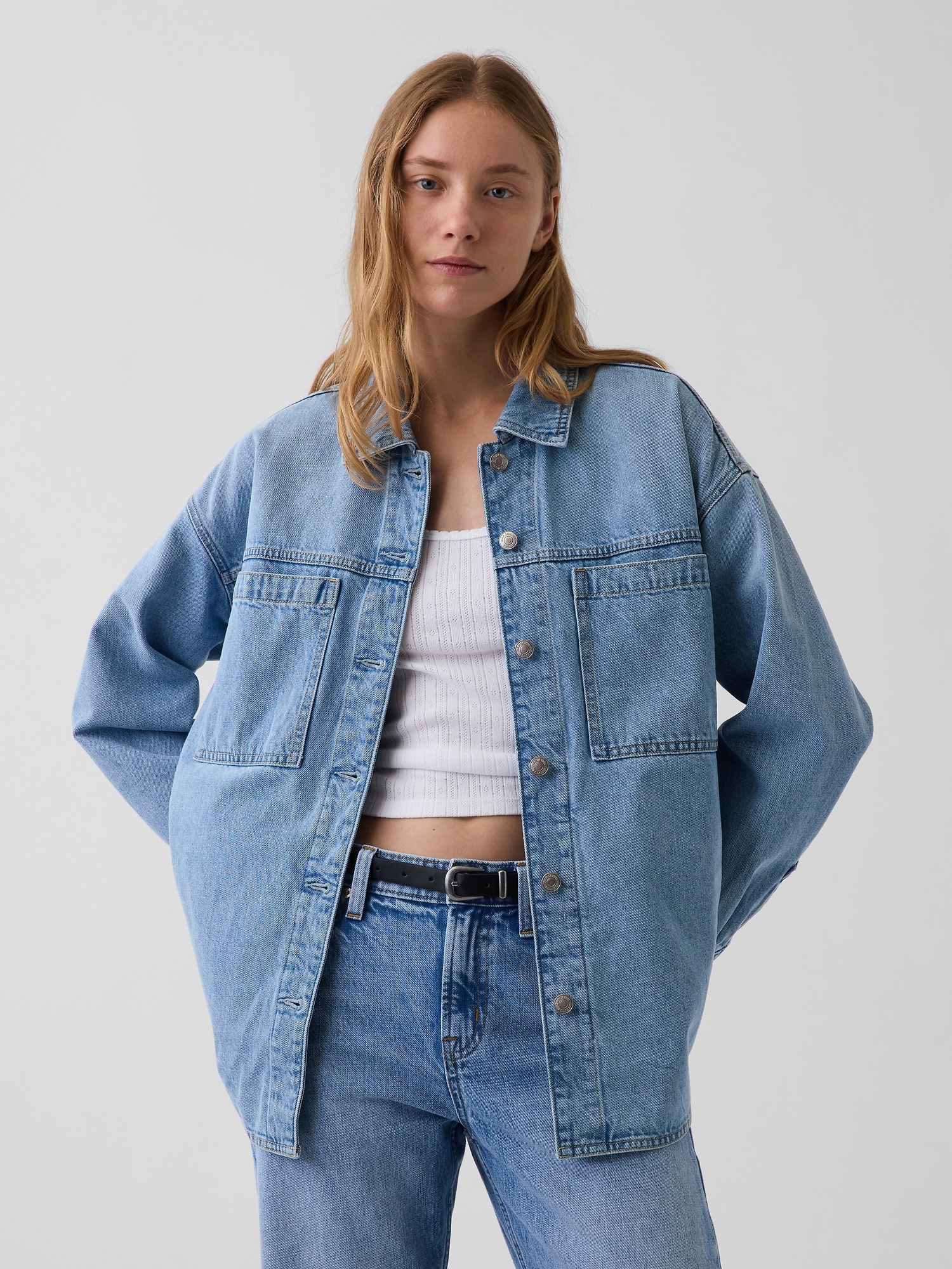 Denim Oversized Shirt Jacket