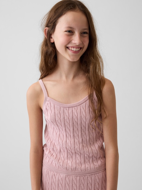 Kids 100% Cotton Cable-Knit Sweater Cami