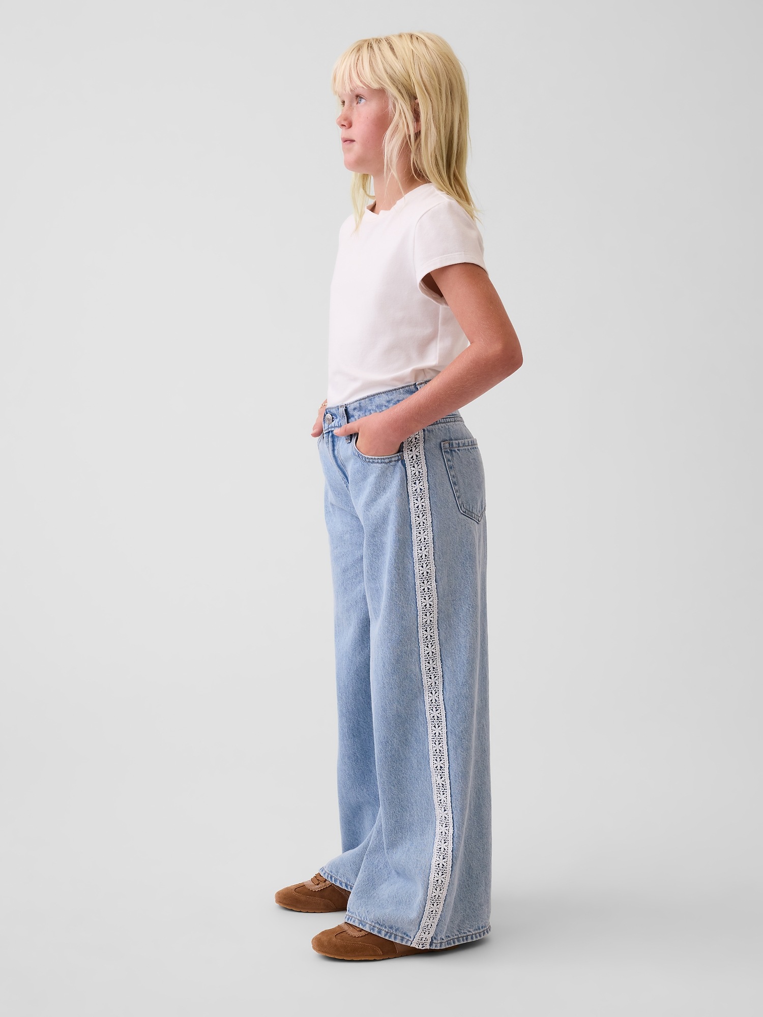 Детские джинсы Gap Kids Low Rise Lace-Trim Baggy Jeans — фото 5