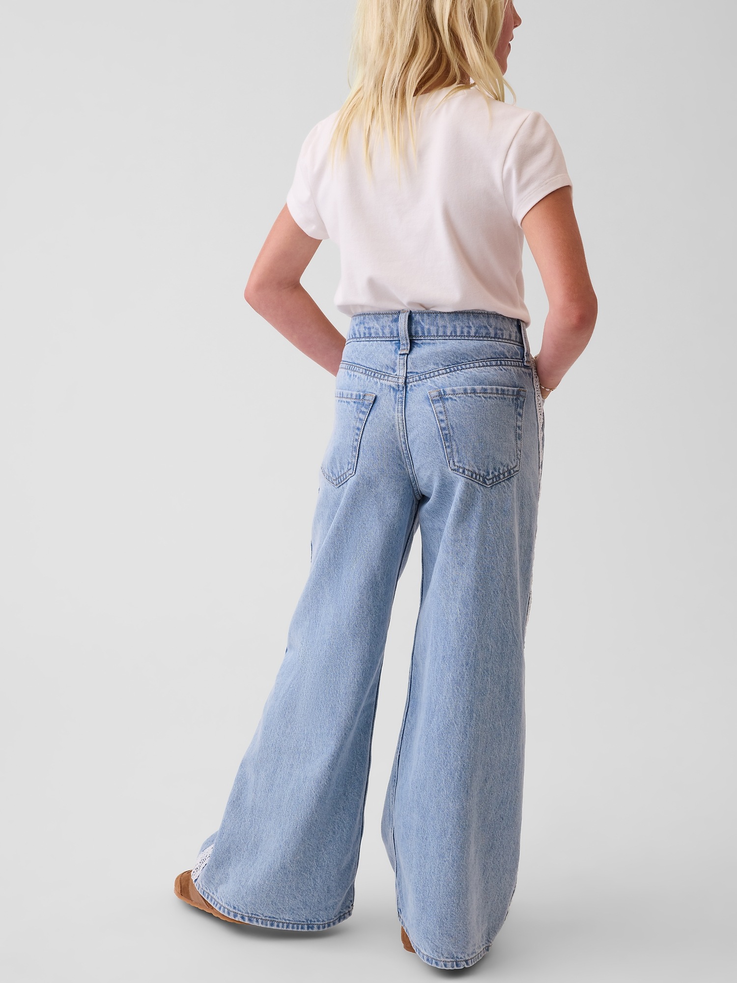 Детские джинсы Gap Kids Low Rise Lace-Trim Baggy Jeans — фото 4