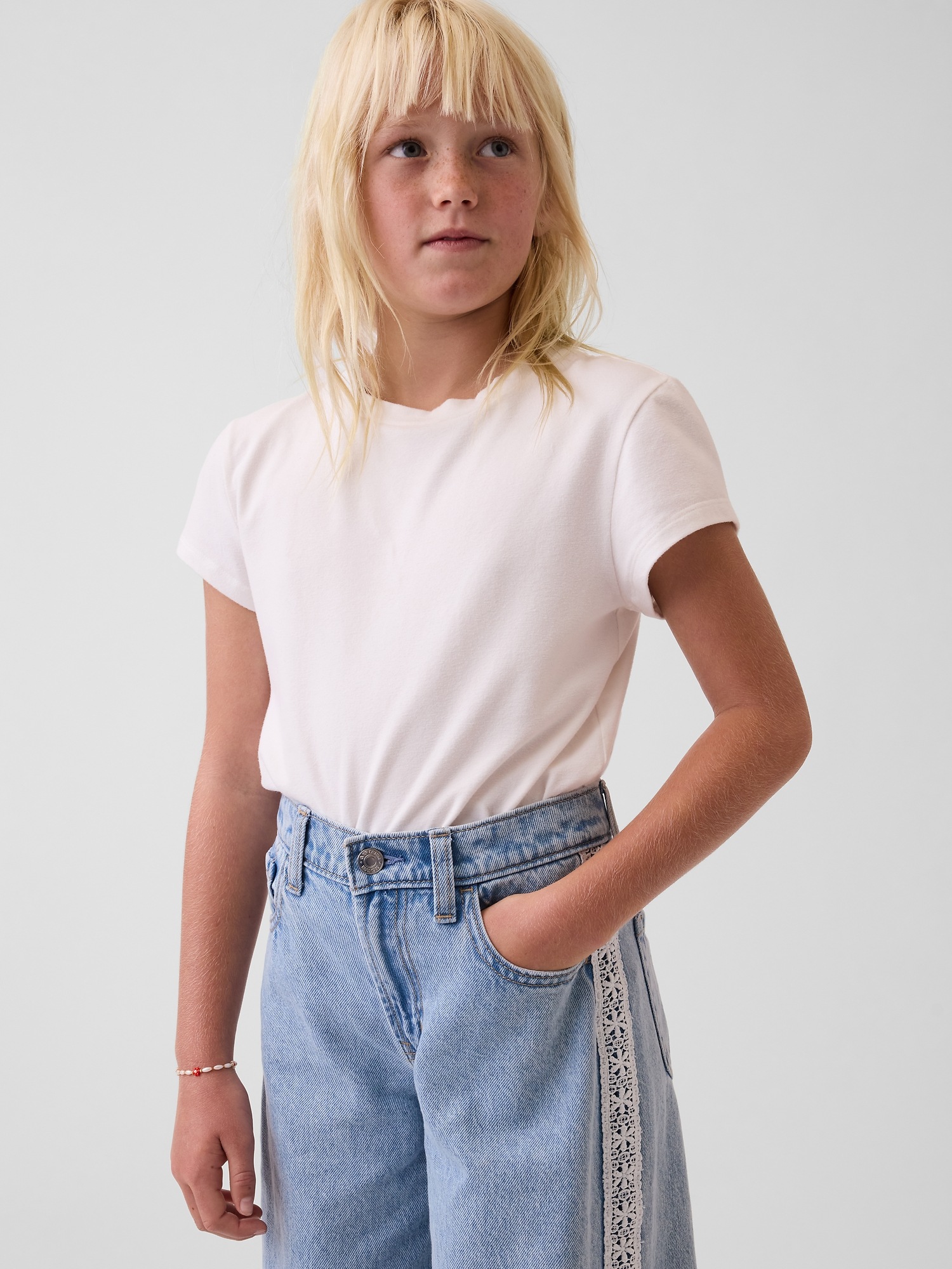 Детские джинсы Gap Kids Low Rise Lace-Trim Baggy Jeans — фото 6