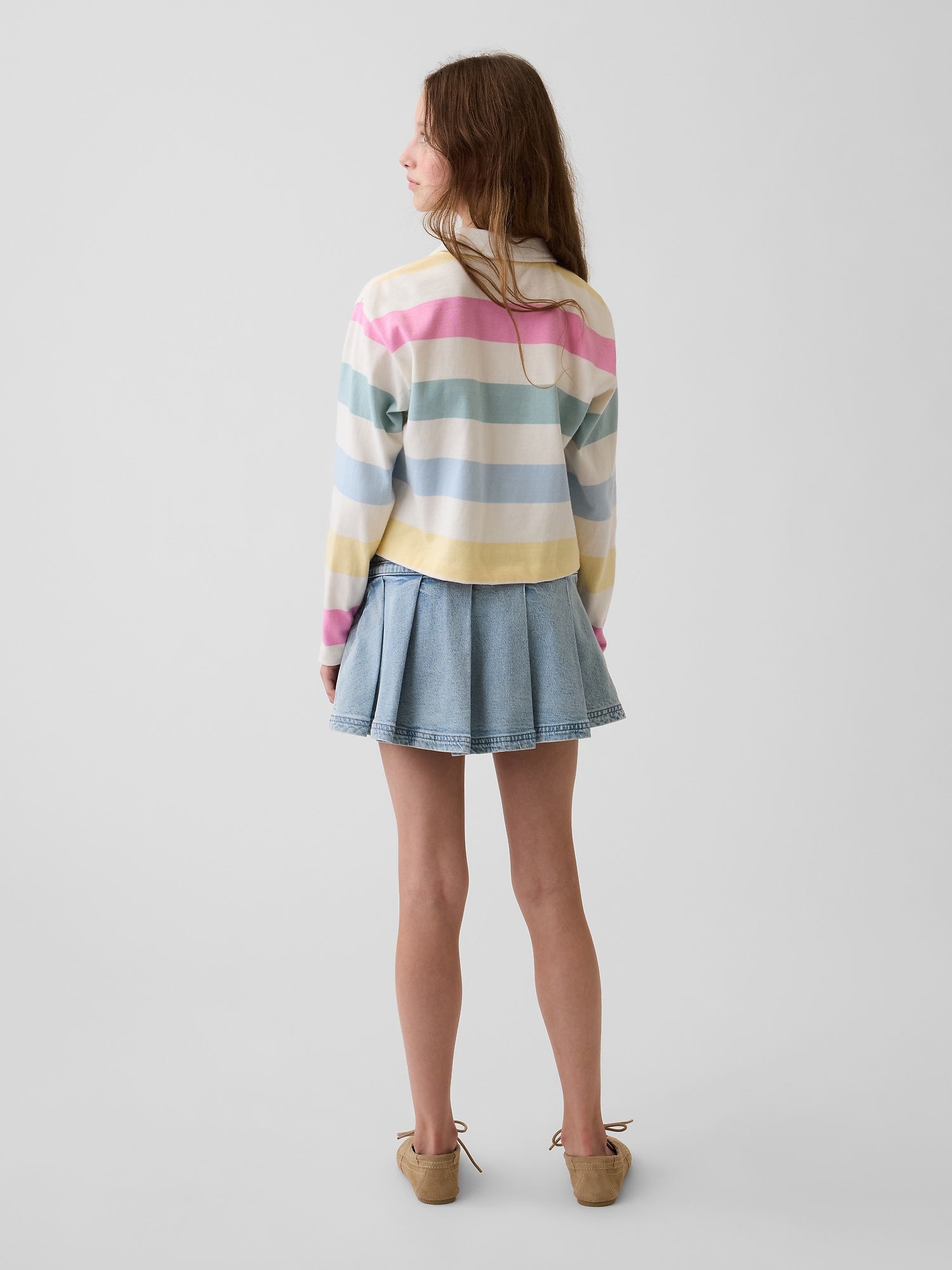 Gap Kids Denim Pleated Mini Skirt — фото 3