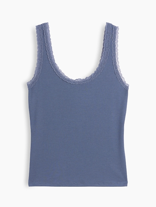 Image number 5 showing, Mini Rib Lace-Trim PJ Tank Top