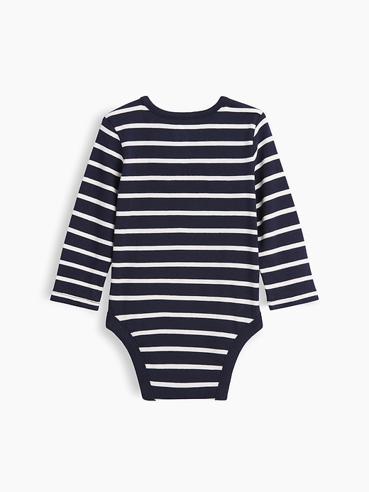 Image number 2 showing, Baby First Favorites Organic Cotton Stripe Henley Bodysuit
