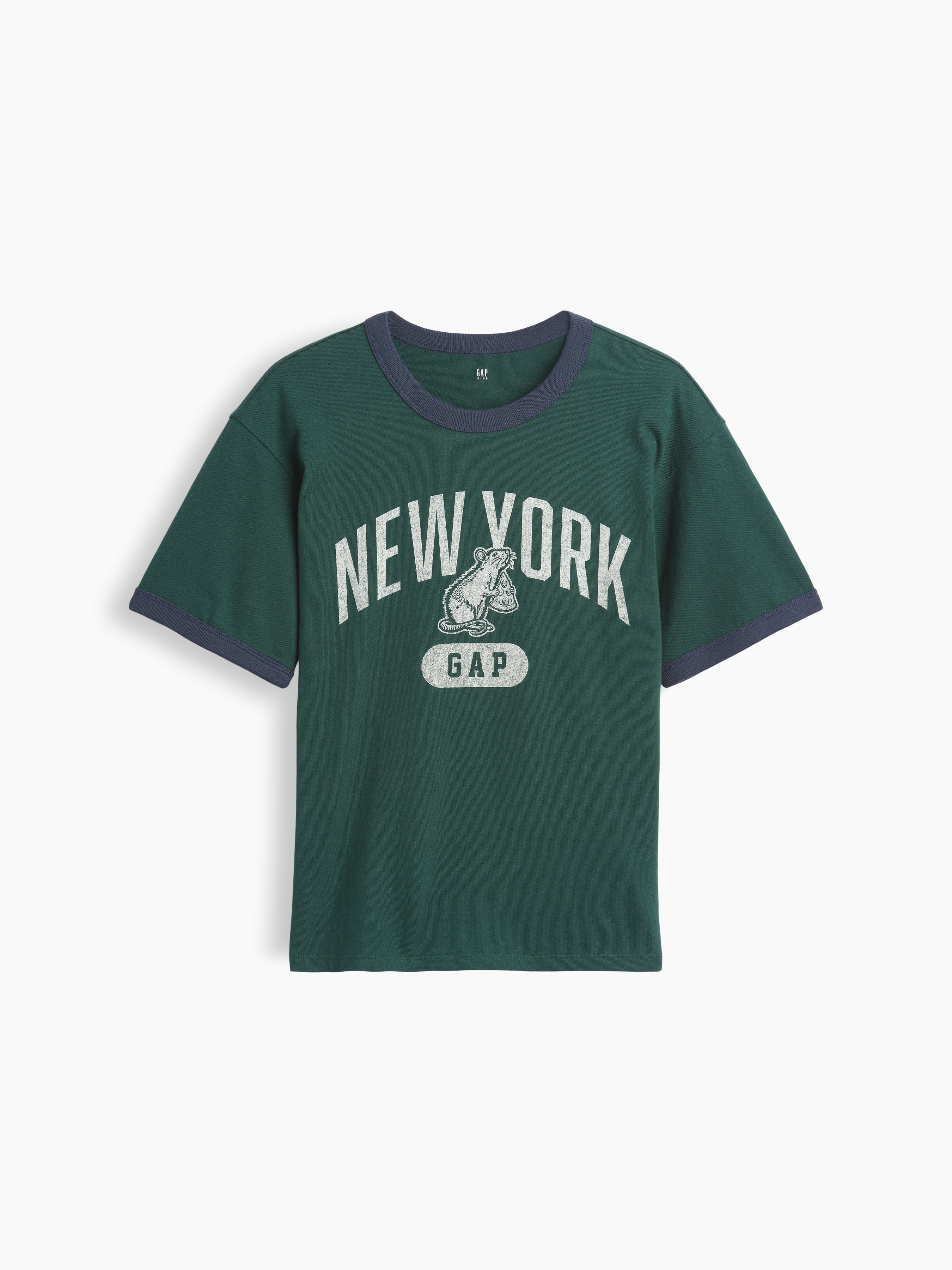 Kids Relaxed New York Graphic Ringer T-Shirt