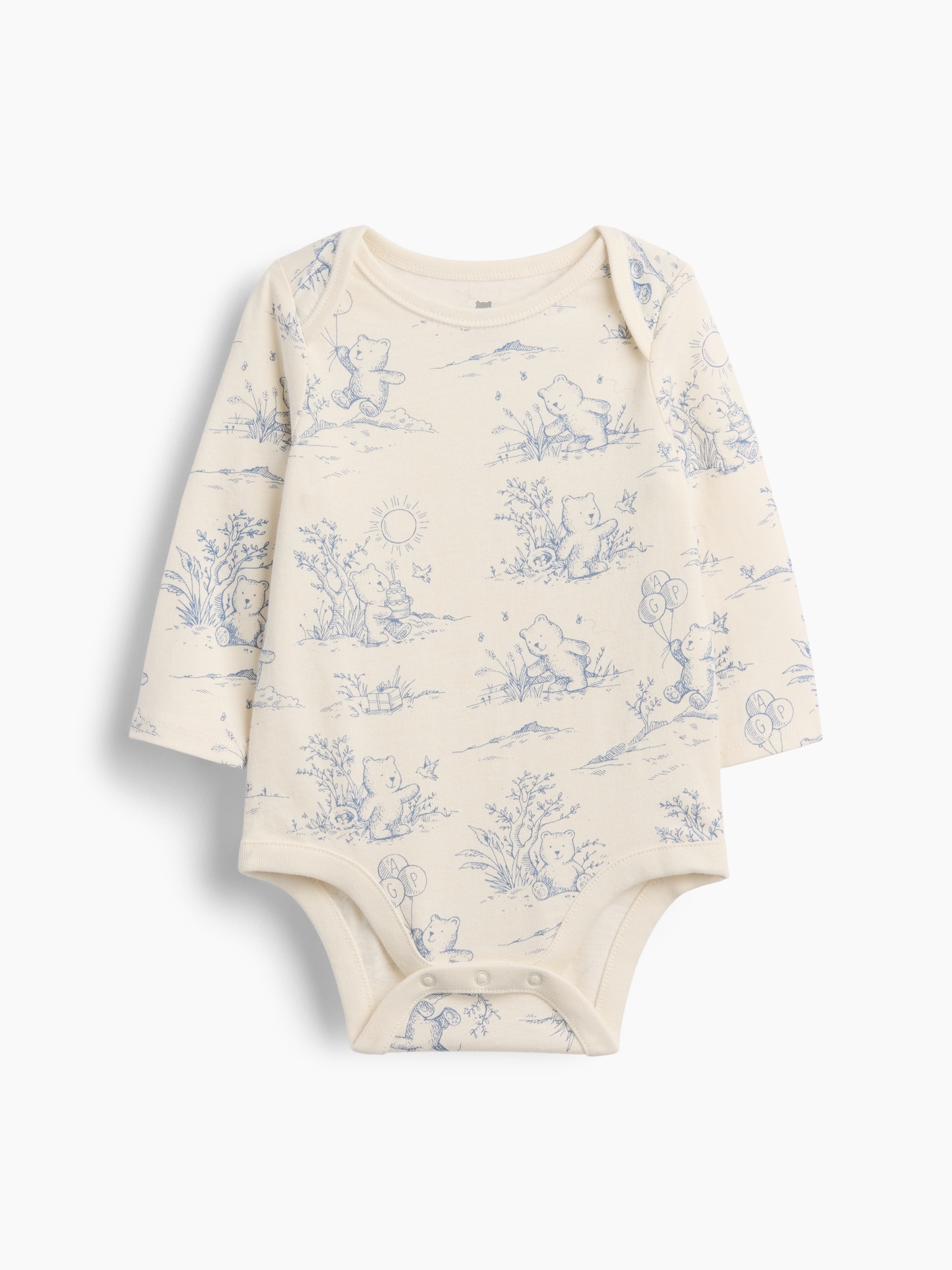 Baby First Favorites Organic Cotton Bear Toile Bodysuit