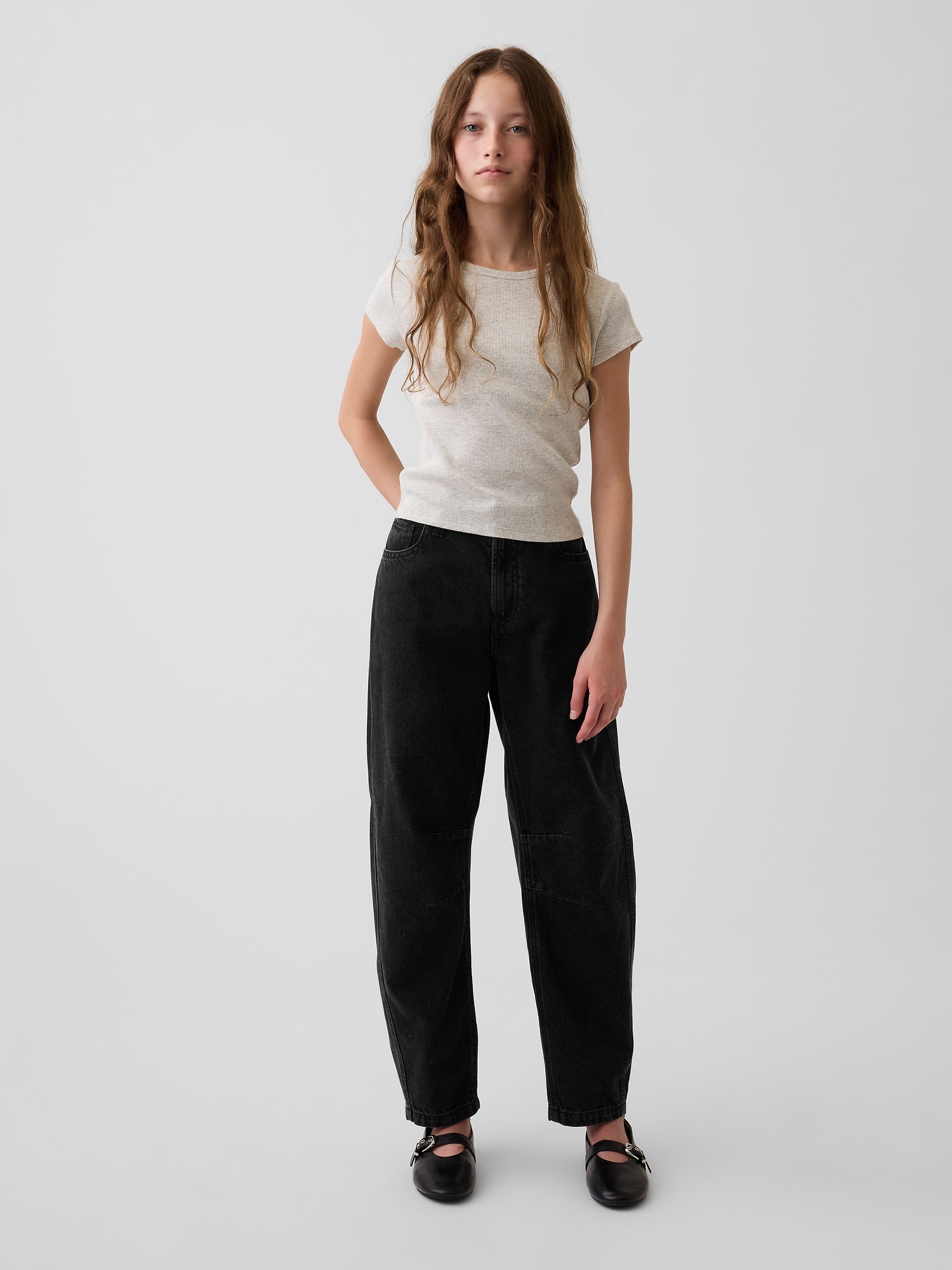 Детские джинсы Gap Kids High Rise Barrel Cargo Jeans