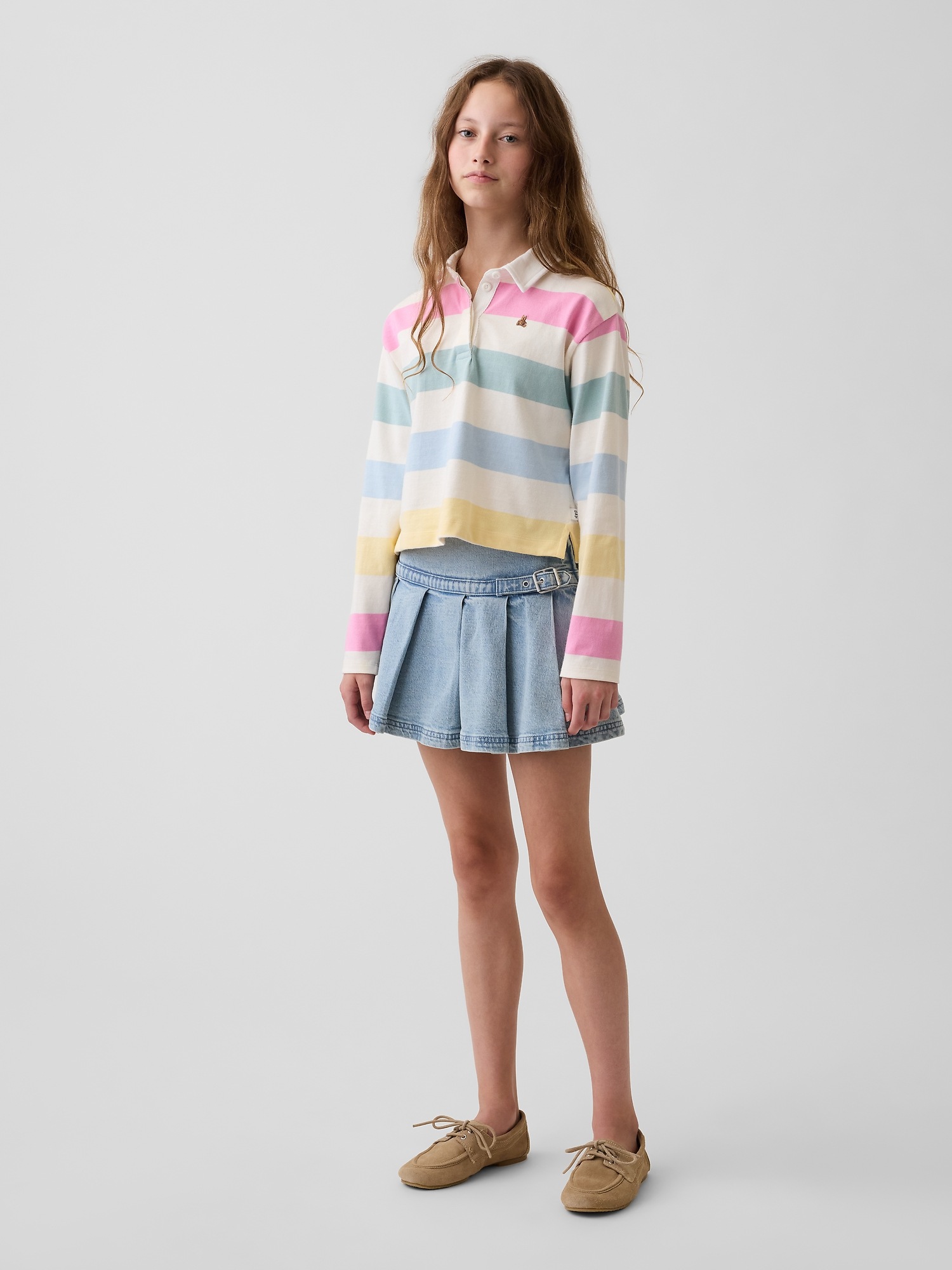 Gap Kids Denim Pleated Mini Skirt