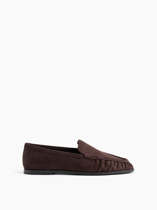 Image number 1 showing, Vegan Suede Ruched Loafers