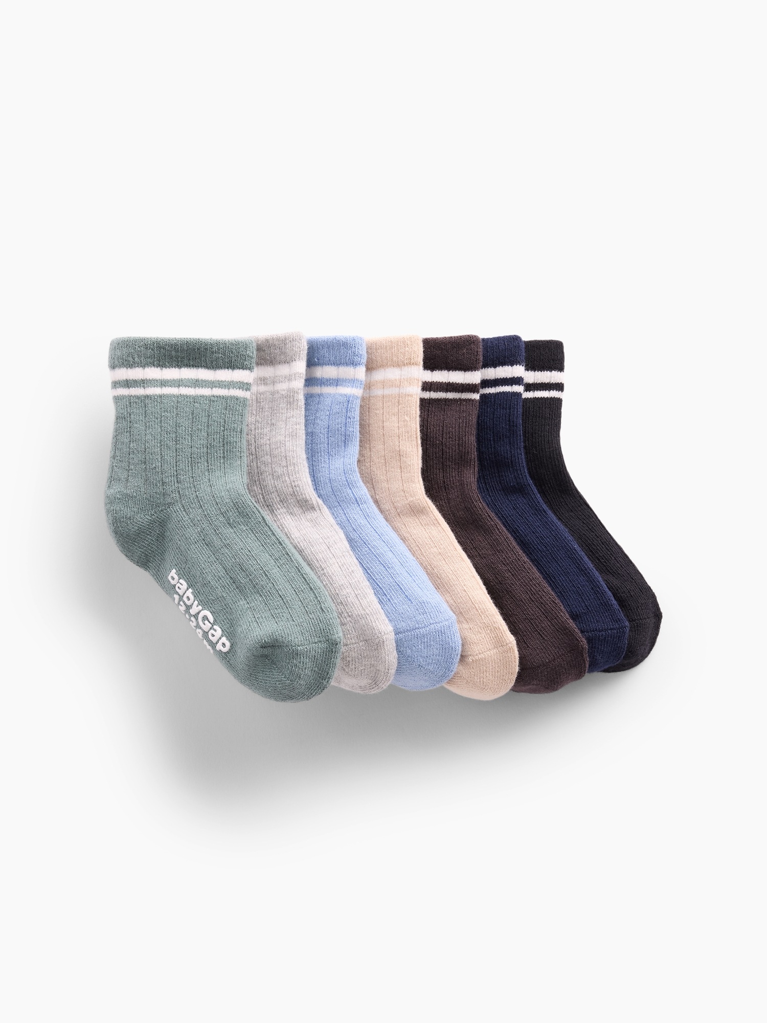 Носки Varsity для детей, укороченные, в полоску, 7 шт. — Gap, цвет: Разноцветный